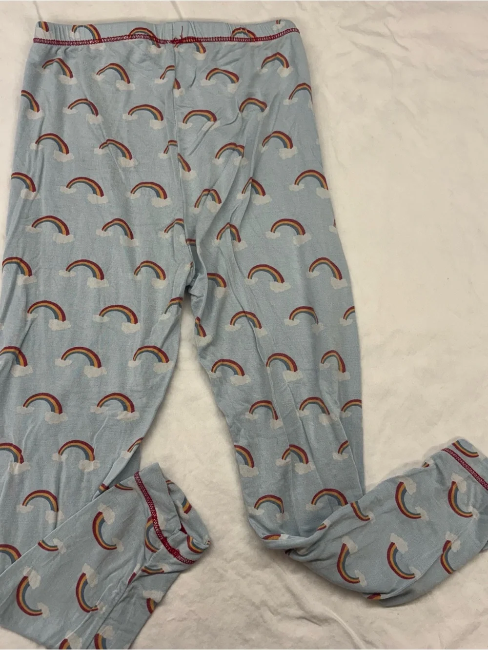 Kickee Pants‎ Light Blue Rainbow Pajama Set Bamboo Gender Neutral Size 6